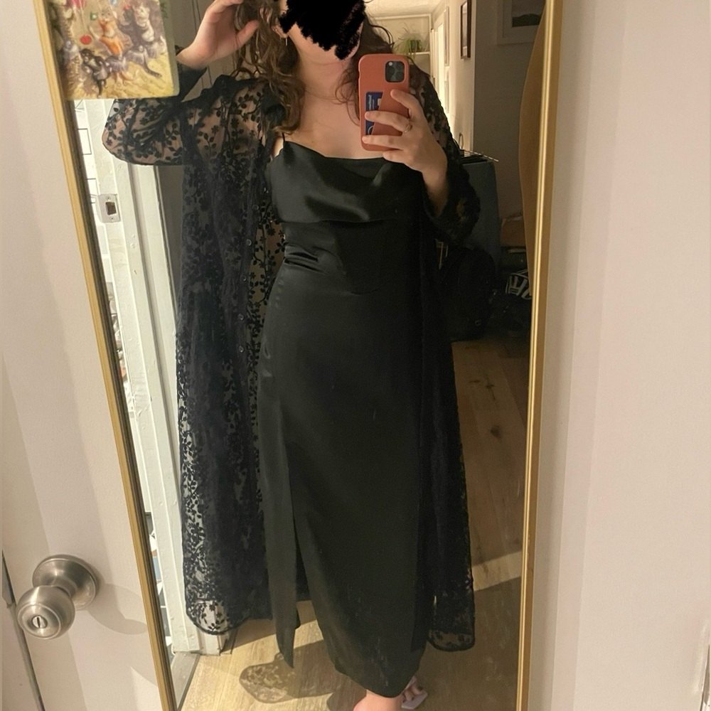 Satin Lingerie Style Midi Dress from Zara